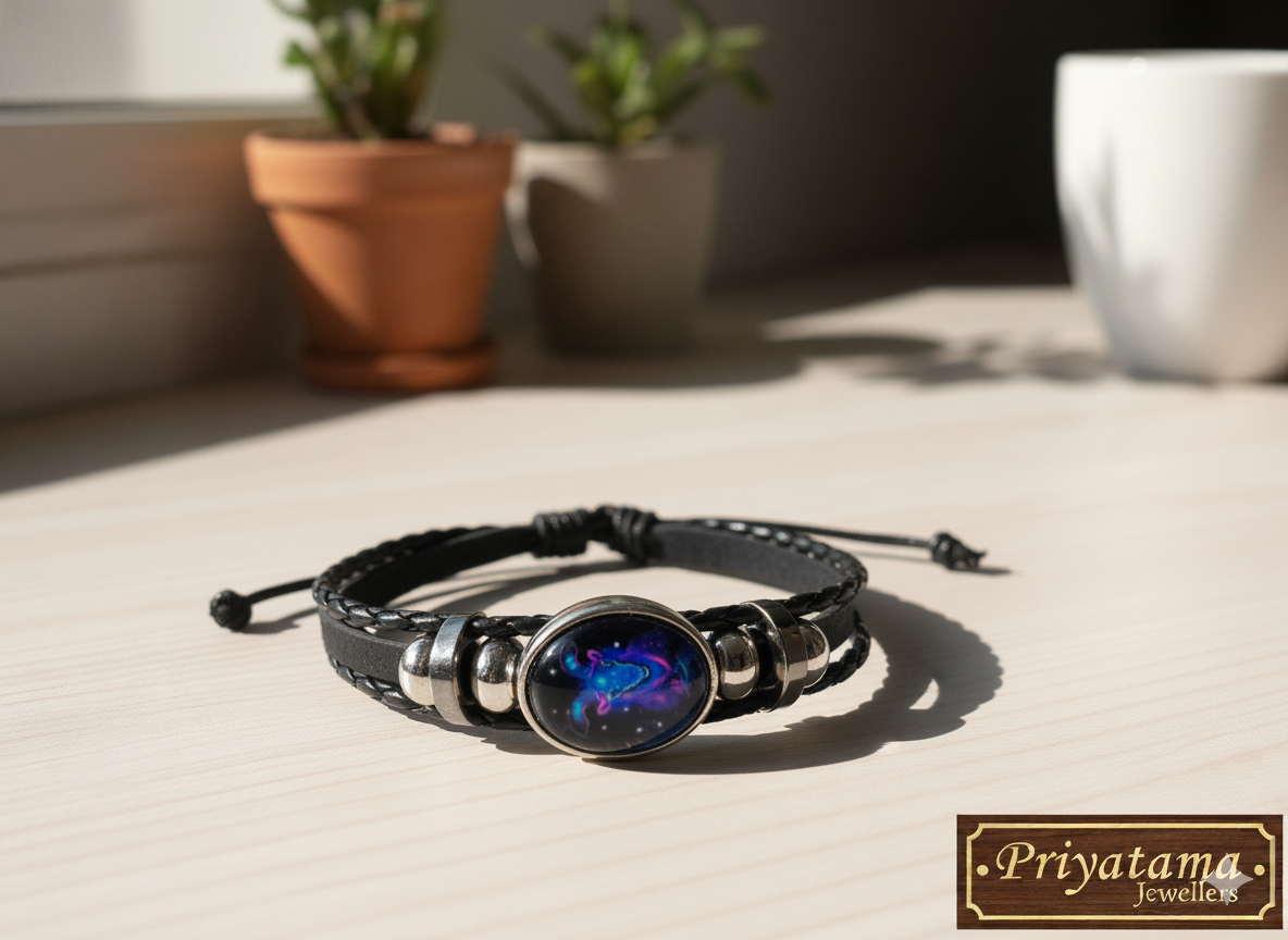 Nebula Braided Leather Bracelet