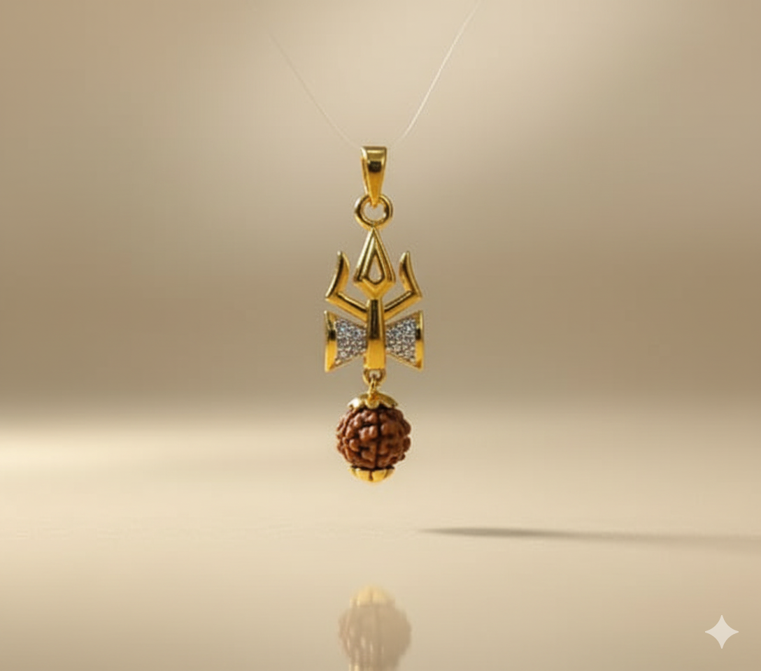 Trishul Pendant With Rudraksh