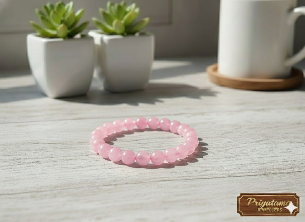 Pink Chalcedony Crystal Bracelet