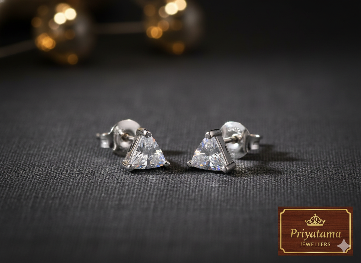 Triangular Swarovski Stud Earring